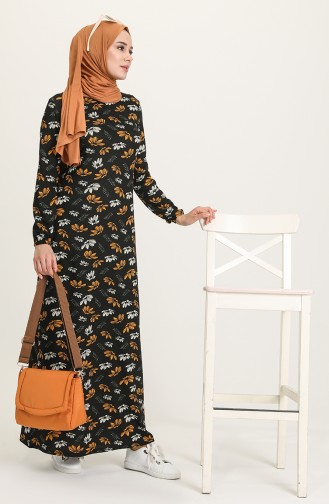 Mustard Hijab Dress 8896-03