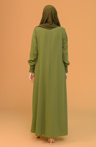 Light Khaki Green Abaya 1021-03