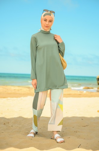 Green Swimsuit Hijab 21628-02