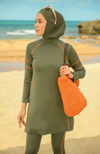 Khaki Hijab Badeanzug 21624-01