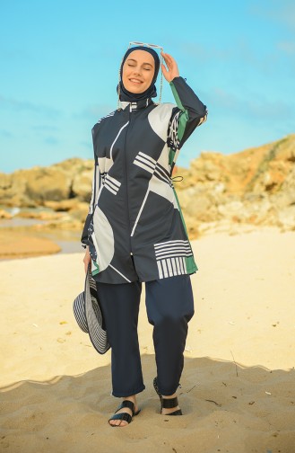 Navy Blue Swimsuit Hijab 21227-01