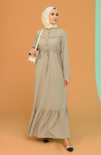 Grau Hijab Kleider 2166-04