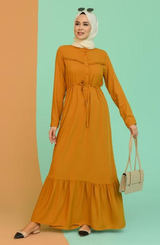 Cinnamon Color Hijab Dress 2166-06