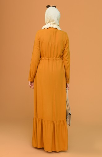 Zimtfarbig Hijab Kleider 2166-06