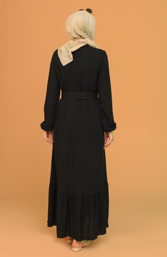 Schwarz Hijab Kleider 2186-01