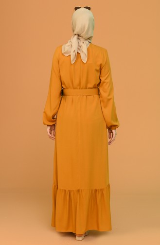 Zimtfarbig Hijab Kleider 2186-05