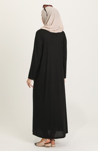 Schwarz Hijab Kleider 2332-01