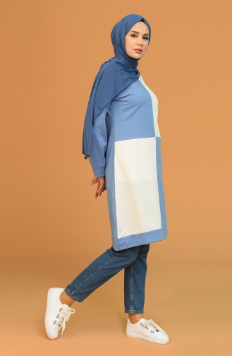 Kareli Tunik 1055-01 Mavi