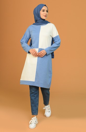 Kareli Tunik 1055-01 Mavi