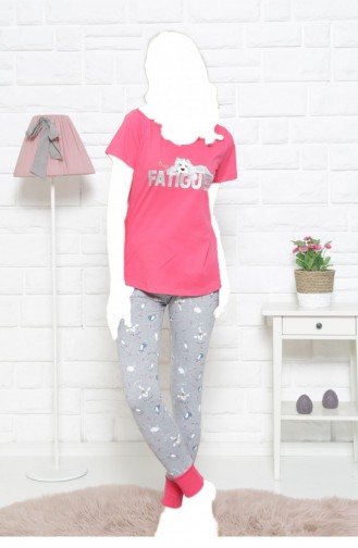 Vienetta Elastan Pamuk Pijama Takım 11130041 Sekerpembe