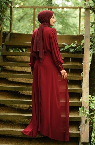 Pailletten Abendkleid 5230-05 Weinrot 5230-05