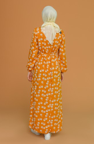 Senf Hijab Kleider 0073-01