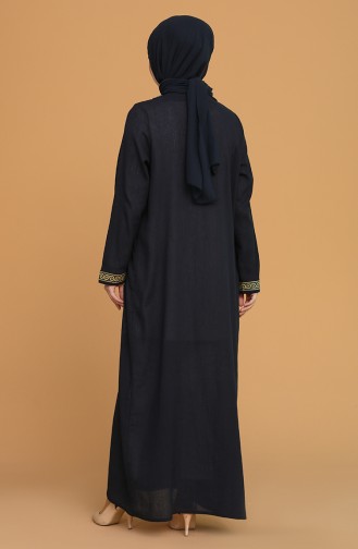 Abaya Coton 6666-01 Bleu Marine 6666-01