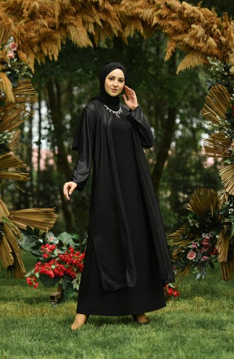 Black Hijab Evening Dress 1070-02