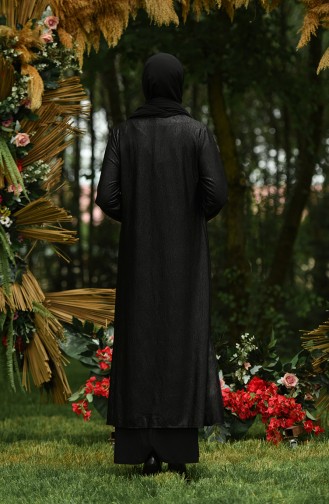 Schwarz Hijab-Abendkleider 1070-02