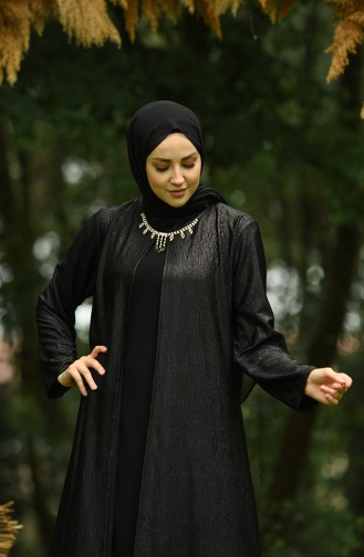 Black Hijab Evening Dress 1070-02