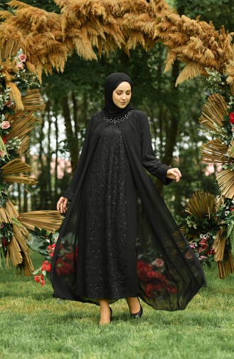 Schwarz Hijab-Abendkleider 4286-01