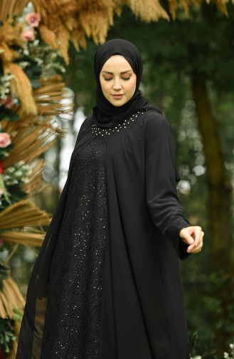 Schwarz Hijab-Abendkleider 4286-01