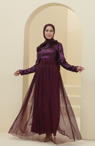 Lila Hijab-Abendkleider 212123-06