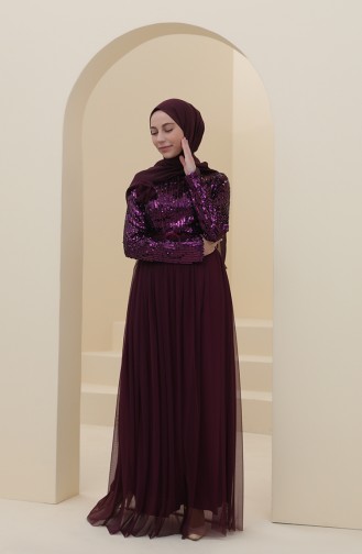 Lila Hijab-Abendkleider 212123-06