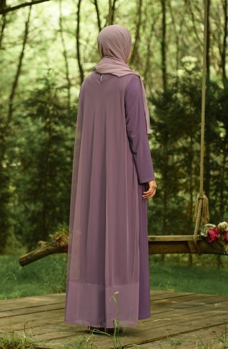 Purple Hijab Evening Dress 6338-03