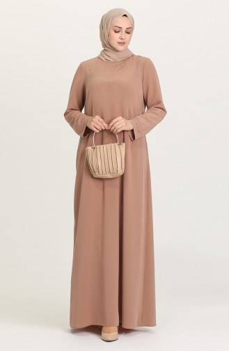 Milk Coffee Hijab Dress 1507-01