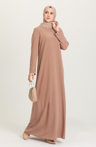 Milk Coffee Hijab Dress 1507-01