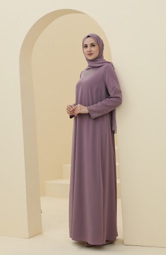 Beige-Rose Hijab Kleider 1507-02