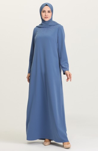 Indigo Hijab Dress 1507-03