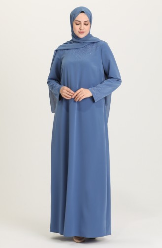 Indigo Hijab Dress 1507-03