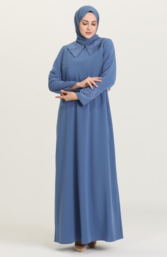 Indigo Hijab Dress 1508-03