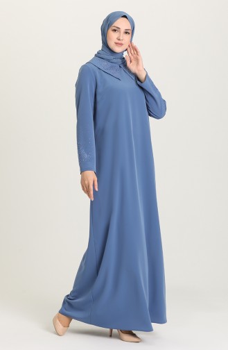 Indigo Hijab Dress 1508-03