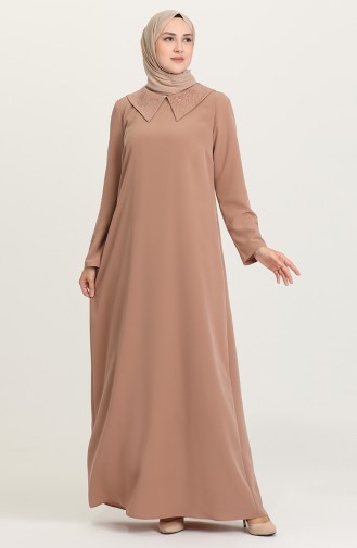 Milk Coffee Hijab Dress 1508-04