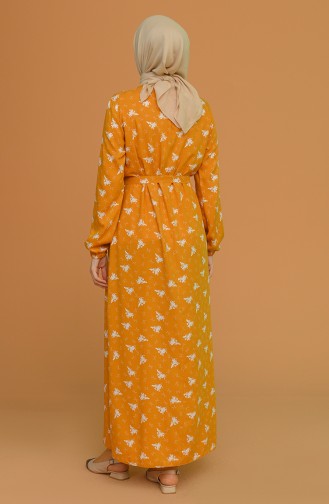 Mustard Hijab Dress 0077-01