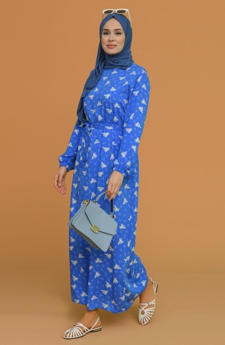 Saxe Hijab Dress 0077-04