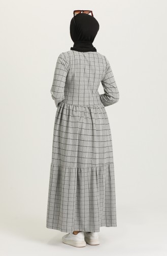 Gray Hijab Dress 4508-01