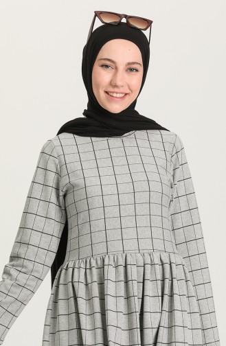 Gray Hijab Dress 4508-01
