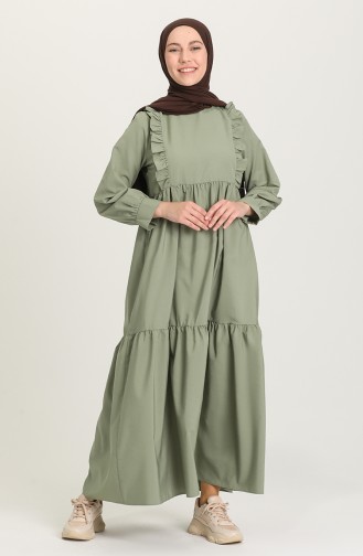 Khaki Hijab Kleider 4509-01