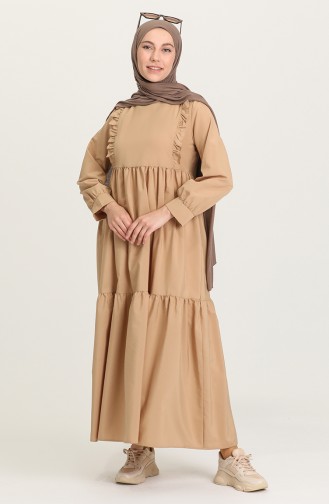 Milchkaffee Hijab Kleider 4509-02