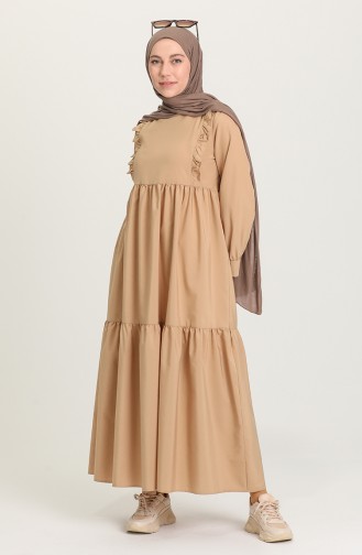 Milchkaffee Hijab Kleider 4509-02