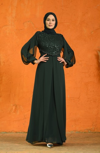 Habillé Hijab Vert emeraude 4856-06