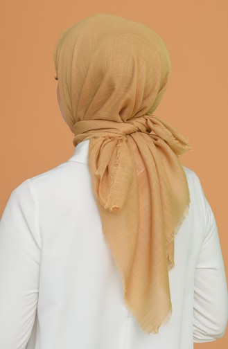 Düz Flamlı Pamuksu Eşarp 2377-52 Camel