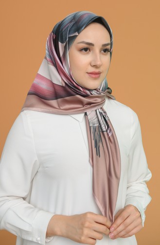 Karaca Desenli Rayon Eşarp 90795-07 Gül Kurusu Füme