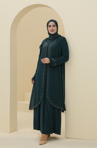 Smaragdgrün Hijab-Abendkleider 4284-01
