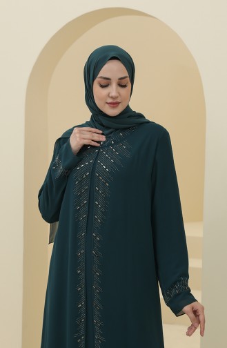 Emerald Green Hijab Evening Dress 4284-01