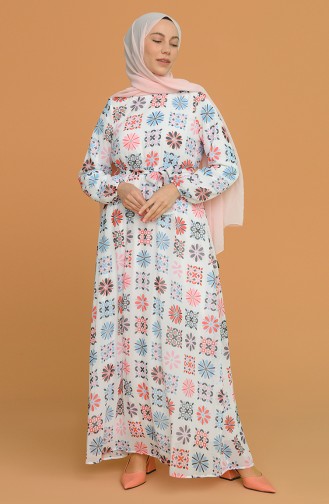 White Hijab Dress 0202-01