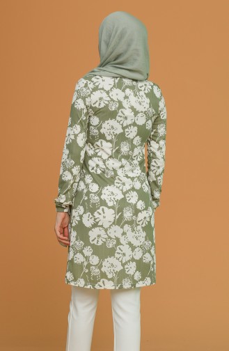 Çiçek Desenli Tunik 1553-04 Haki
