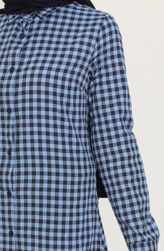 Kareli Tunik 6494-10 Lacivert Mavi