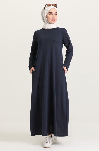 Navy Blue İslamitische Jurk 3279-13