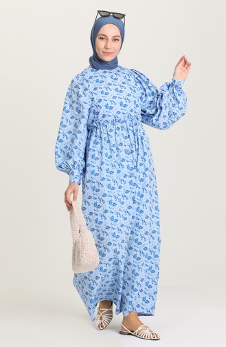 Robe Hijab Bleu 21Y8323-02